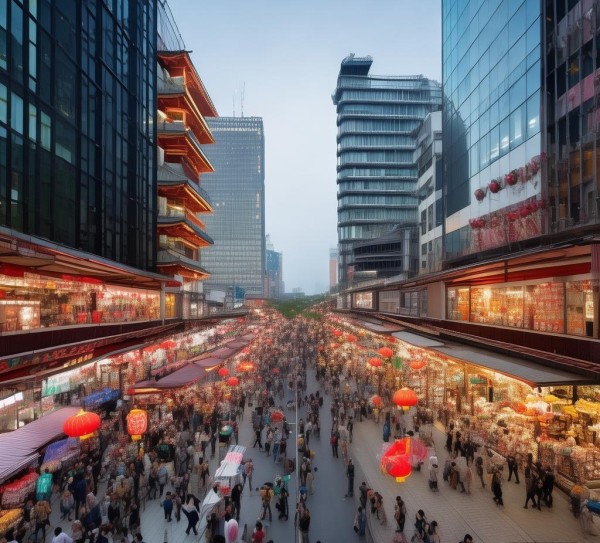 义乌国际商贸城，集现代与传统于一身，成为现代商业典范